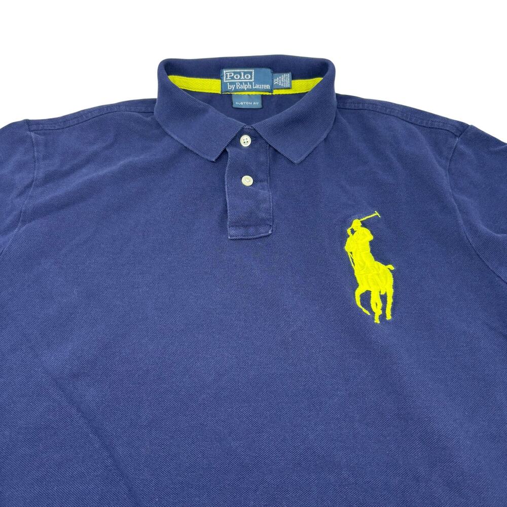 Polo Ralph Lauren XL Navy Blue Big Pony Cotton Short Sleeve Polo Shirt